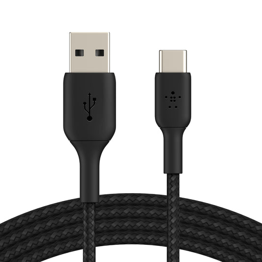 Belkin BoostCharge | Gevlochten USB-C/USB-A-kabel - 2m - Zwart