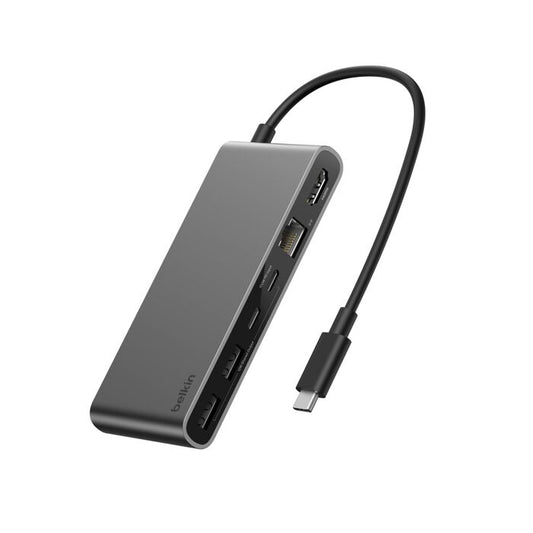 Belkin Connect | 8-en-1 Hub USB-C (USB-C / USB-C PD / 2 x USB-A / 2,5 Gb Ethernet / HDMI / SD & microSD card)