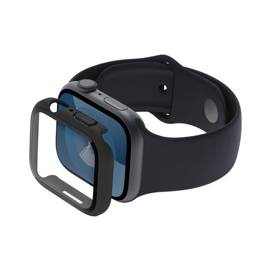 Belkin ScreenForce TemperedCurve | Protection d'écran antimicrobienne et coque pour Apple Watch Series 10/11 - 42 mm - Noir