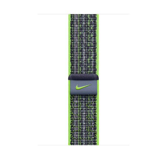 EOL Geweven sportbandje van Nike - Felgroen/blauw (45 mm)