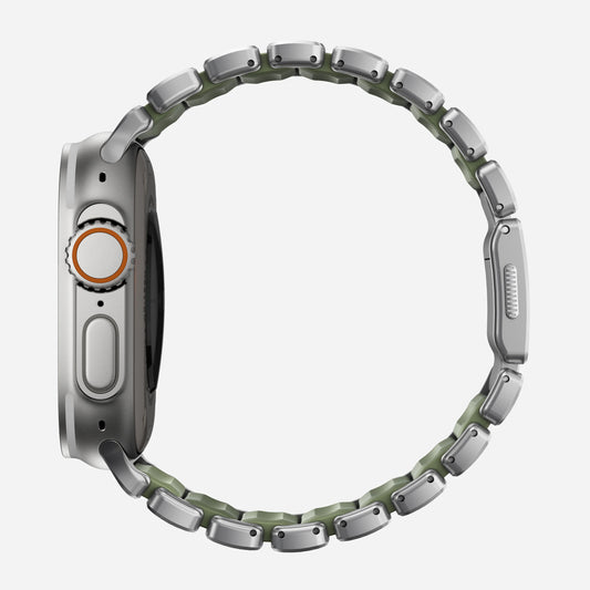 Nomad Stratos bandje - Naturel hardware - 44/45/46/49 mm - Bosgroen