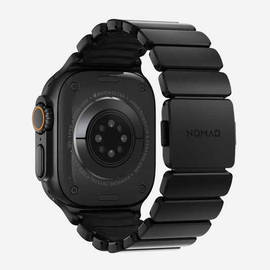 Nomad Stratos bandje - Zwarte hardware - 44/45/46/49 mm - Zwart