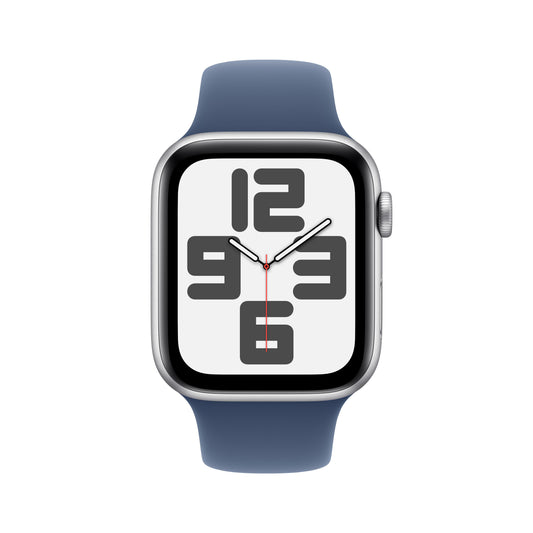 EOL Apple Watch SE (GPS) • 44‐mm kast van zilverkleurig aluminium • Denim sportbandje - M/L