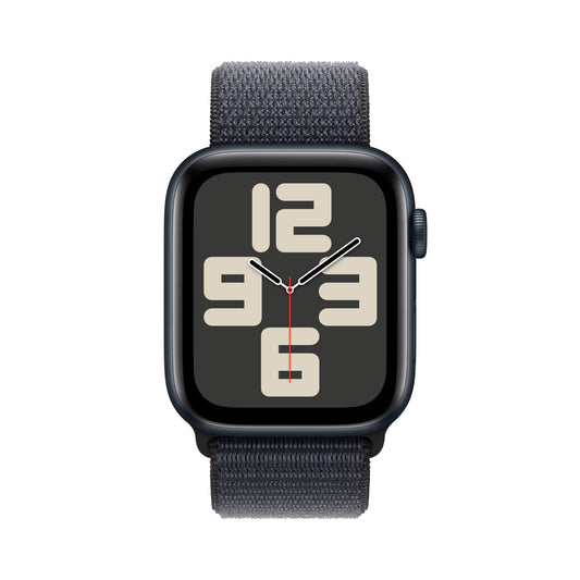 EOL Apple Watch SE (GPS + Cellular) • 44‐mm kast van middernacht aluminium • Inkt geweven sportbandje
