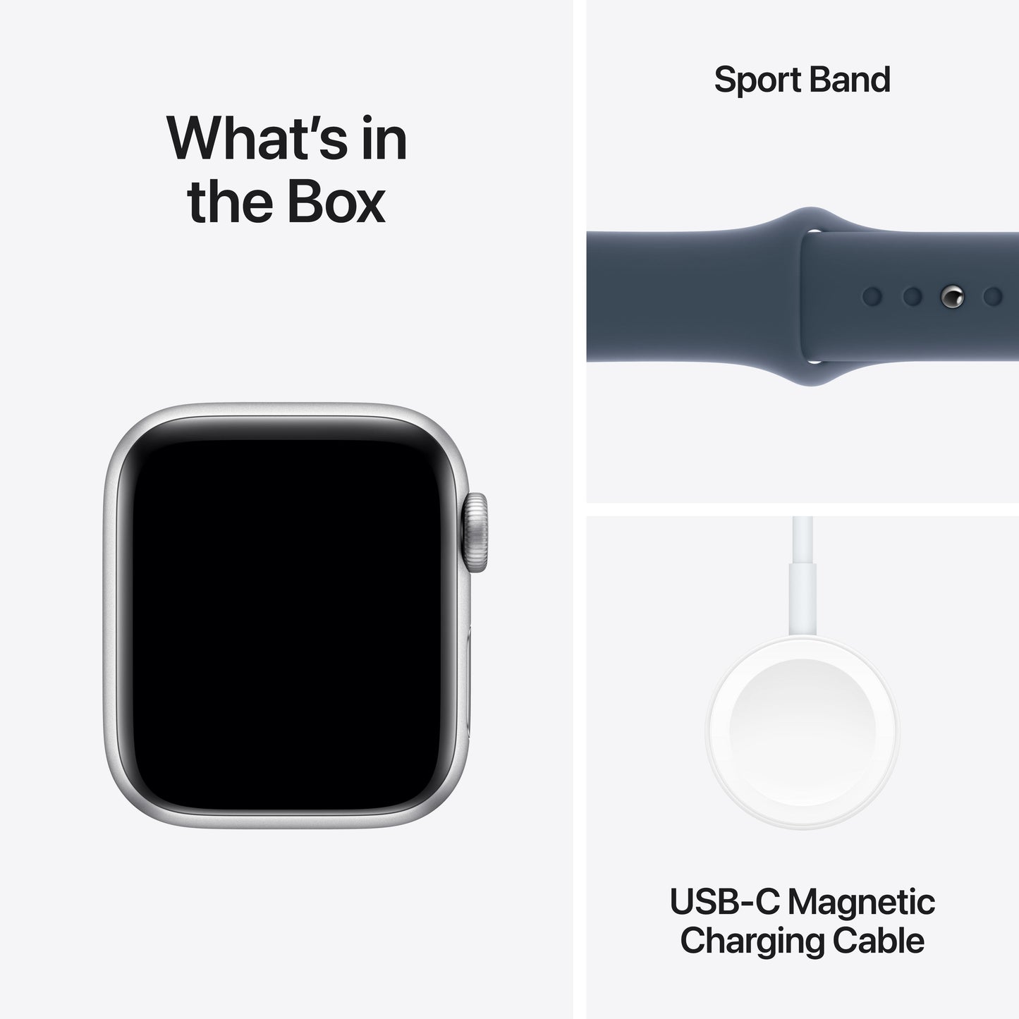 Apple Watch SE (GPS) • 40‐mm kast van zilverkleurig aluminium • Stormblauw sportbandje - S/M