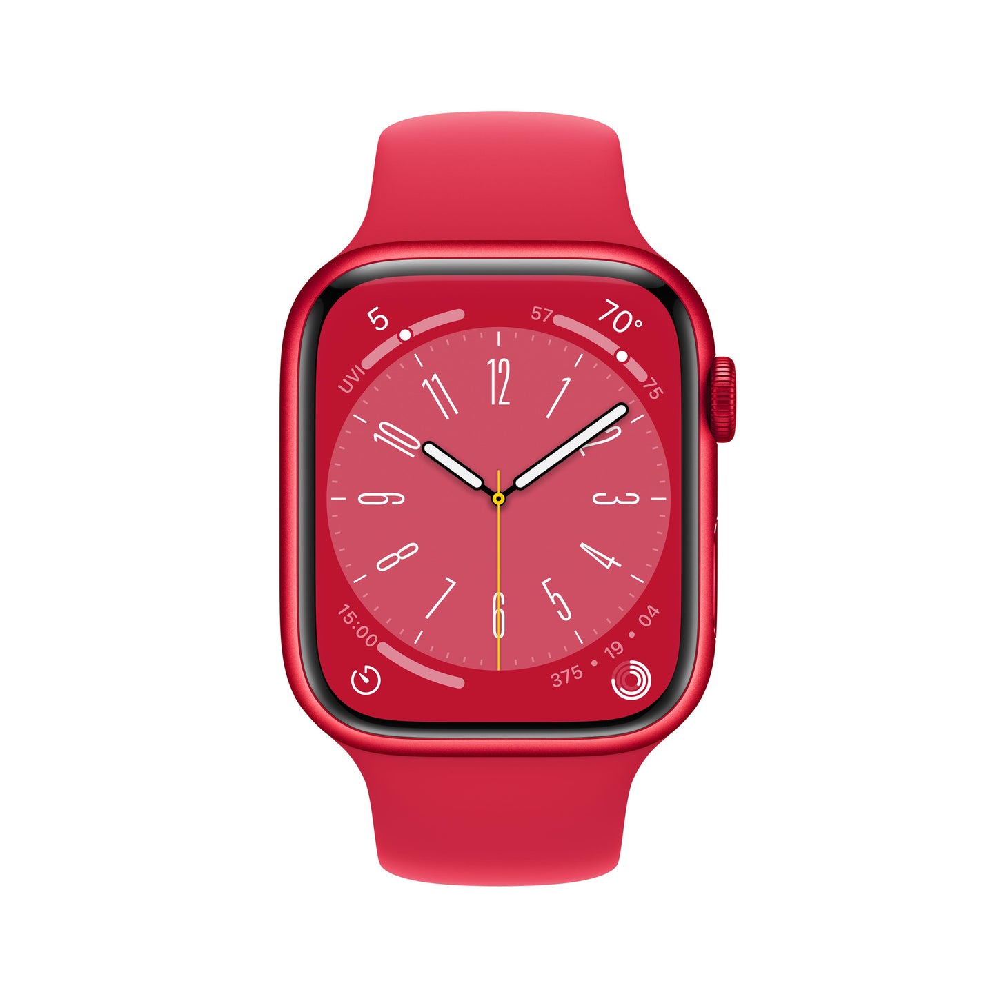 EOL Apple Watch Series 8 (GPS) • 45‐mm kast van (PRODUCT)RED aluminium • (PRODUCT)RED sportbandje - Standaardmaat