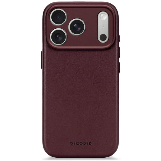 Decoded Housse en cuir pour iPhone 17 Pro Max - Dark ruby