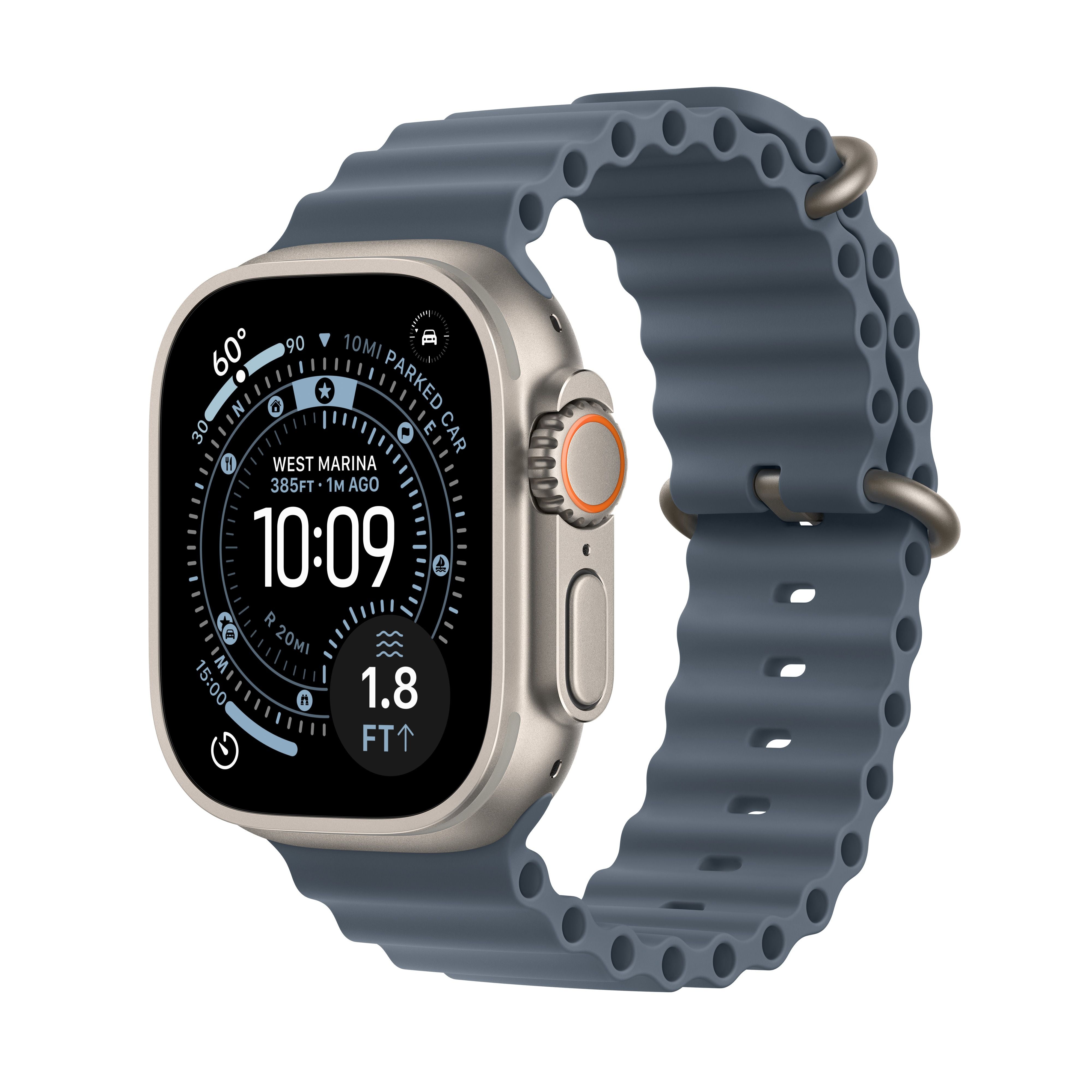 Apple Watch Ultra GPS Cellular • Boîtier en titane naturel de 49 m