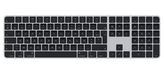 EOL Magic Keyboard met Touch ID en numeriek toetsenblok voor Mac-modellen met Apple silicon - Frans - Zwarte toetsen (Lightning)