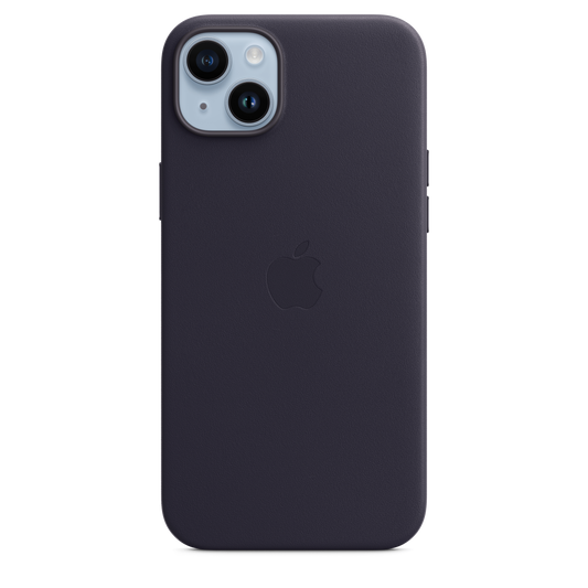 EOL Coque en cuir avec MagSafe pour iPhone 14 Plus - Encre violette