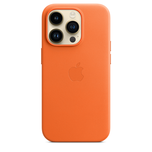 EOL Leren hoesje met MagSafe voor iPhone 14 Pro - Oranje