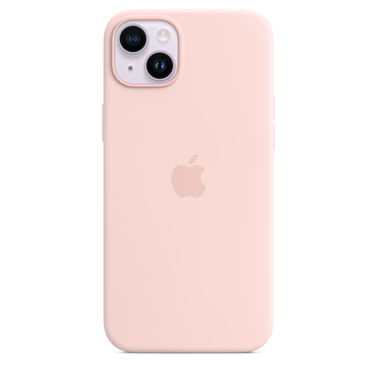 EOL Coque en silicone avec MagSafe pour iPhone 14 Plus - Rose craie