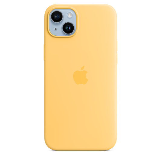 EOL Coque en silicone avec MagSafe pour iPhone 14 Plus - Soleil pâle