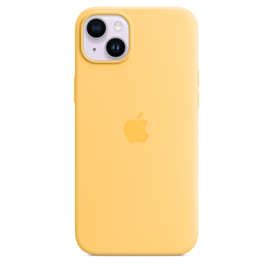 EOL Coque en silicone avec MagSafe pour iPhone 14 Plus - Soleil pâle