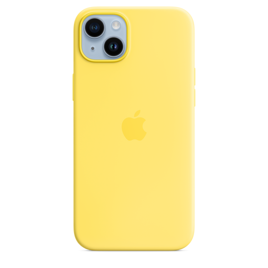 EOL Coque en silicone avec MagSafe pour iPhone 14 Plus - Jaune canari