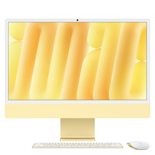 CTO 24-inch iMac met Retina 4,5K‑display: Apple M4-chip met 10‑core CPU en 10‑core GPU, 16 GB, 512 GB, Magic Keyboard met Touch ID - Geel (Azerty FR)