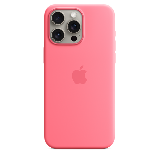 Coque en silicone avec MagSafe pour iPhone 15 Pro Max - Rose
