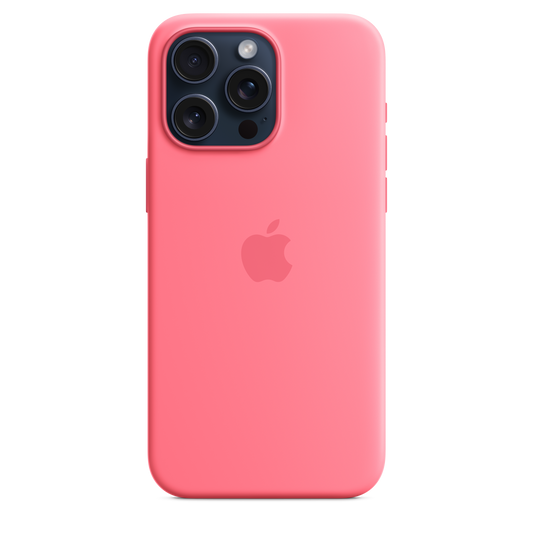 Coque en silicone avec MagSafe pour iPhone 15 Pro Max - Rose