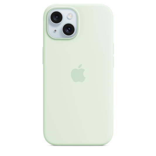 Coque en silicone avec MagSafe pour iPhone 15 - Menthe douce