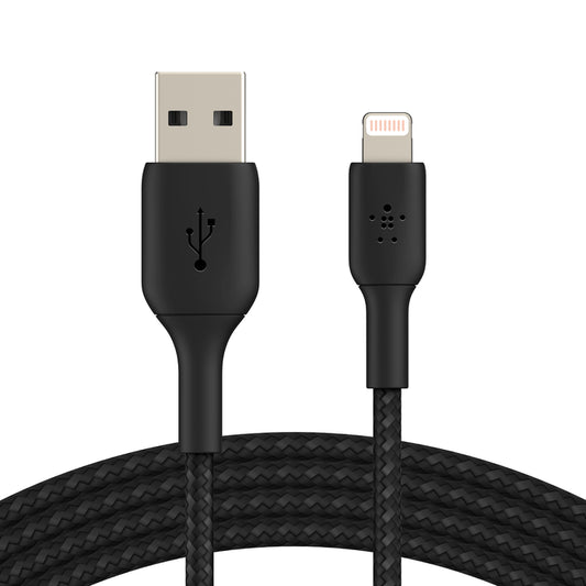 Belkin BoostCharge | Gevlochten Lightning/USB-A-kabel - 3m - Zwart