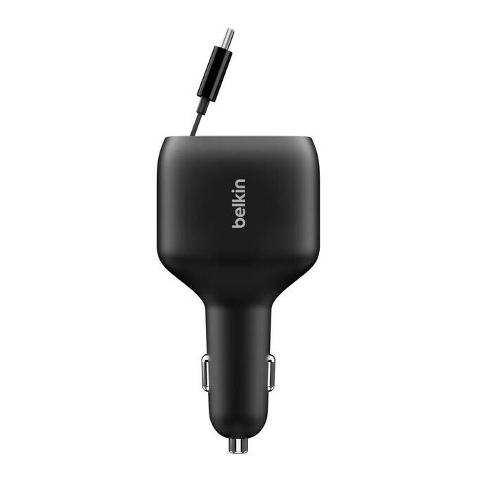 Belkin BoostCharge | Chargeur de voiture avec câble rétractable USB-C (75 W)