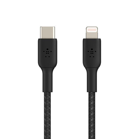 Belkin BoostCharge | Gevlochten USB-C/Lightning-kabel - 1 m - Zwart