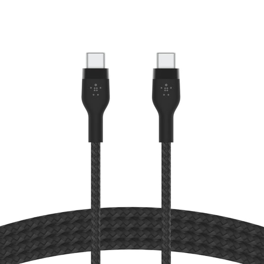 Belkin BoostCharge Pro Flex | Câble en silicone à gaine tressée USB-C/USB-C - 2m - Noir