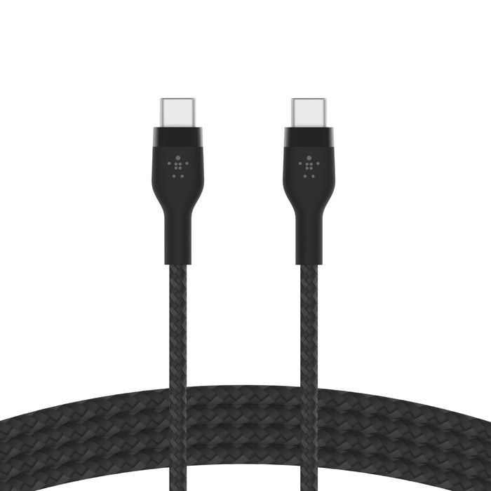 Belkin BoostCharge Pro Flex | Câble en silicone à gaine tressée USB-C/USB-C - 1m - Noir