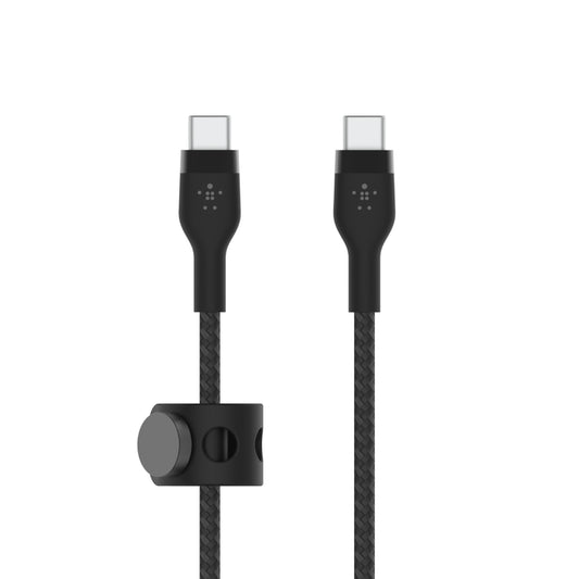 Belkin BoostCharge Pro Flex | Gevlochten siliconen USB-C/USB-C-kabel - 2m - Zwart