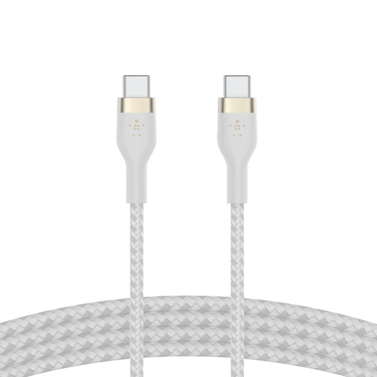 Belkin BoostCharge Pro Flex | Gevlochten siliconen USB-C/USB-C-kabel - 1m - Wit