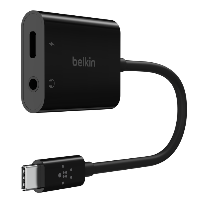 Belkin RockStar | 3,5mm-audio- en USB-C-oplaadadapter - Zwart