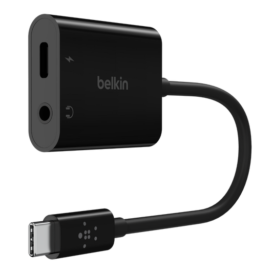 Belkin RockStar | Adaptateur USB-C/3,5 mm audio + recharge - Noir