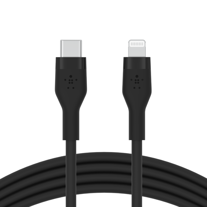 Belkin BoostCharge Flex | Câble en silicone USB-C vers Lightning - 1m - Noir