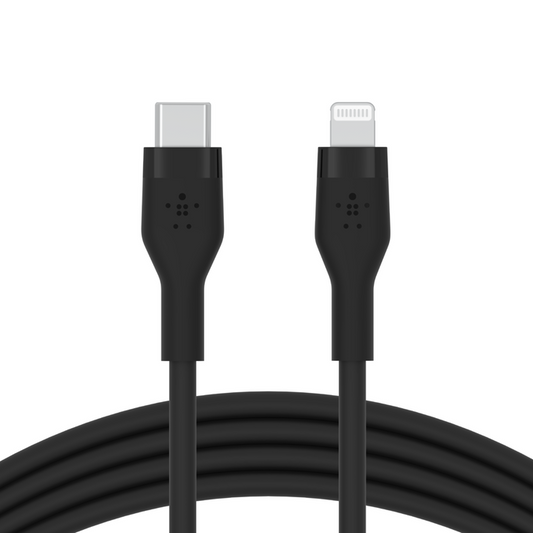EOL Belkin BoostCharge Flex | Siliconen USB-C/Lightning-kabel - 2m - Zwart