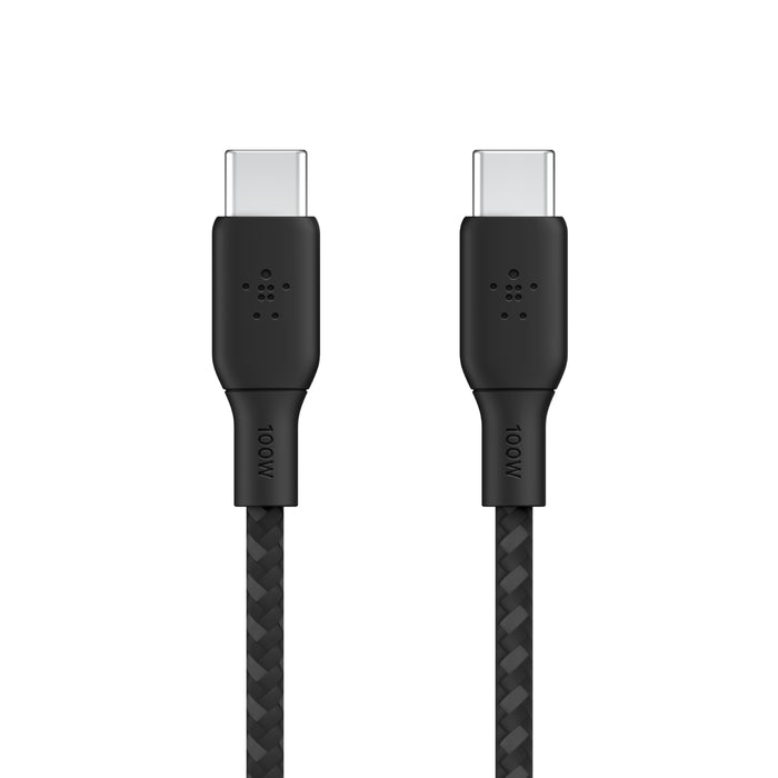 EOL Belkin BoostCharge | gevlochten siliconen USB-C/USB-C-kabel (100W) - 3m - Zwart