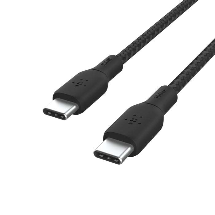 EOL Belkin BoostCharge | gevlochten siliconen USB-C/USB-C-kabel (100W) - 3m - Zwart
