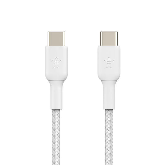 Belkin BoostCharge | Câble à gaine tressée USB-C/USB-C - Twin Pack - 2m - Blanc