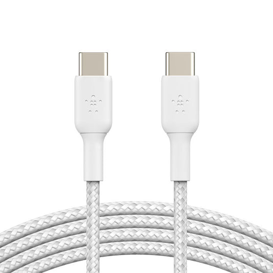 Belkin BoostCharge | Câble à gaine tressée USB-C/USB-C - Twin Pack - 1m - Blanc