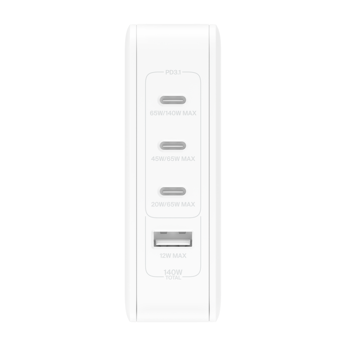 EOL Belkin BoostCharge | Chargeur secteur USB-C avec technologie GaN (140W) - Blanc