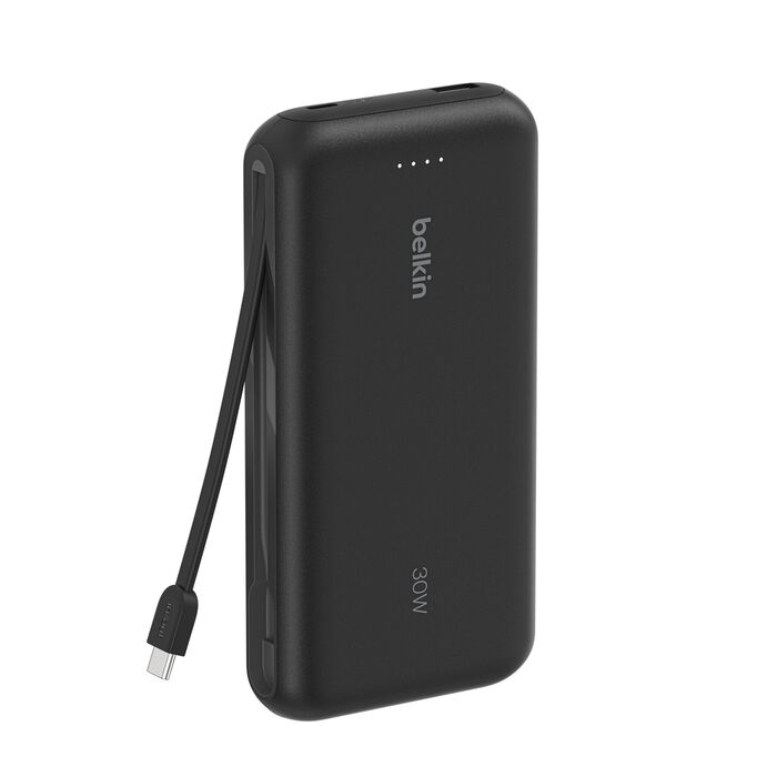 Belkin BoostCharge | 20.000mAh-powerbank met geïntegreerde USB-C-kabel - Zwart