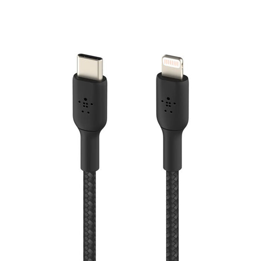 Belkin BoostCharge | Gevlochten USB-C/Lightning-kabel - 1 m - Zwart