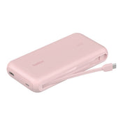 Belkin BoostCharge | 20.000mAh-powerbank met geïntegreerde USB-C-kabel - Roze