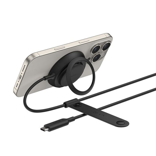 Belkin UltraCharge | Magnetische lader met Qi2 (25W) - Ronde kickstand - Zwart