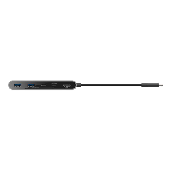 Belkin Connect | 7-in-1 USB-C-hub (USB-C / USB-C PD 3.0 / 2 x USB-A / HDMI 2.0 / SD & microSD card)