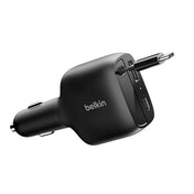 Belkin BoostCharge | Chargeur de voiture avec câble rétractable USB-C (75 W)