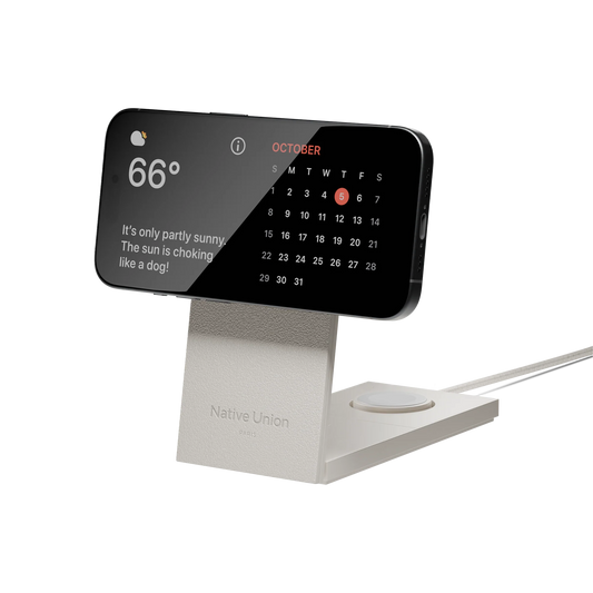 Native Union Rise | 3-en-1 chargeur magnétique sans fil avec Qi2 - Pierre de grès