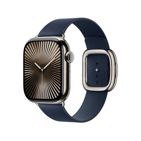 [OPEN BOX] Diepblauw bandje, moderne gesp (42 mm) - Medium