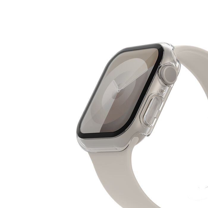 Belkin ScreenForce | TemperedCurve Antimicrobiële Screenprotector + bumper voor Apple Watch Series 9/8/7/SE - 44/45 mm - Transparant