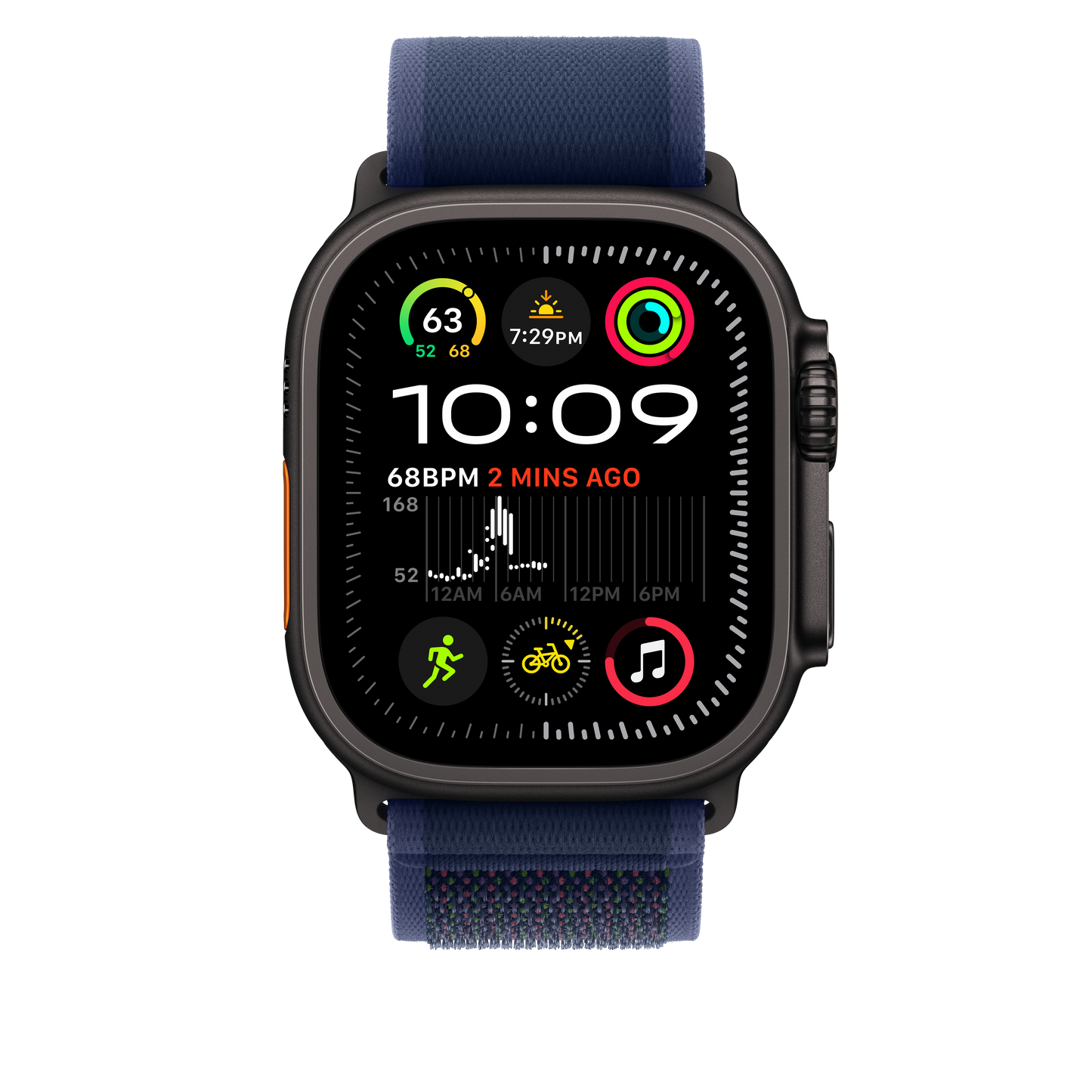 EOL Trail-bandje - Blauw (49 mm) - M/L - Zwart titanium