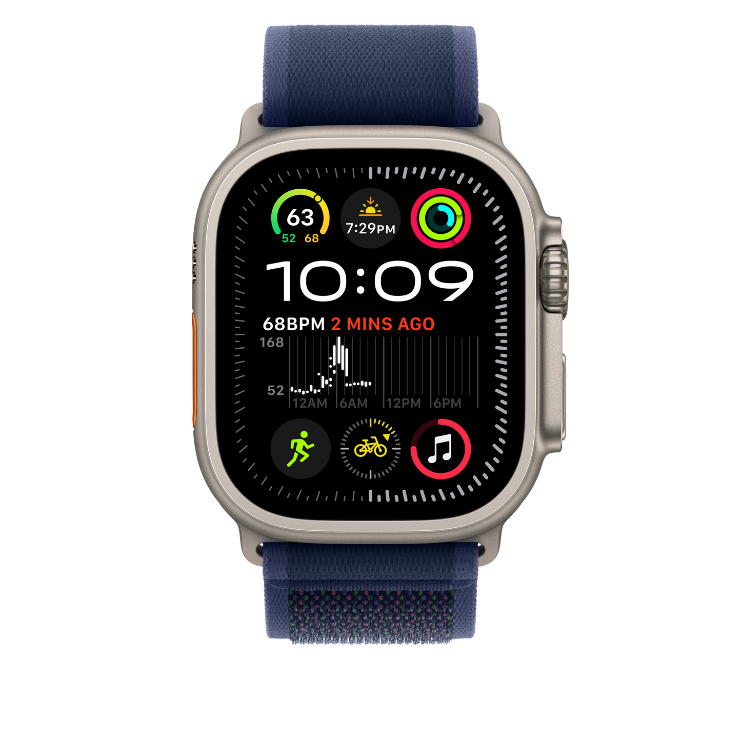EOL Trail-bandje - Blauw (49 mm) - S/M - Naturel titanium